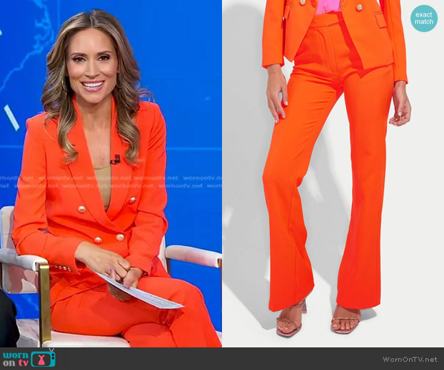 Generation Love Lucca Crepe Pants in Papaya worn by Rhiannon Ally on Good Morning America