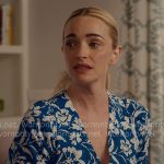 Georgia’s blue floral eyelet top on Ginny & Georgia
