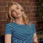 Georgia’s blue striped twist hem tee on Ginny & Georgia