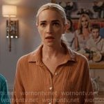 Georgia’s orange cotton gauze shirt on Ginny & Georgia