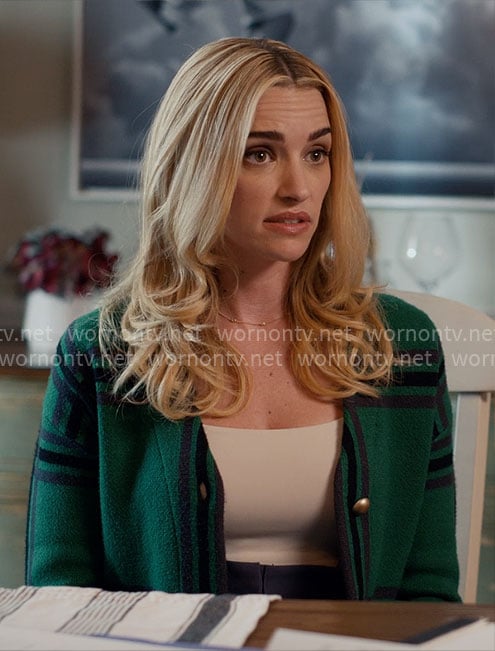 Georgia's green plaid cardigan on Ginny & Georgia