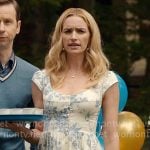 Georgia’s blue floral Lawnfest dress on Ginny & Georgia