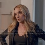Georgia’s black t-shirt and leather jacket on Ginny & Georgia