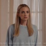 Georgia’s light blue sweatshirt on Ginny & Georgia