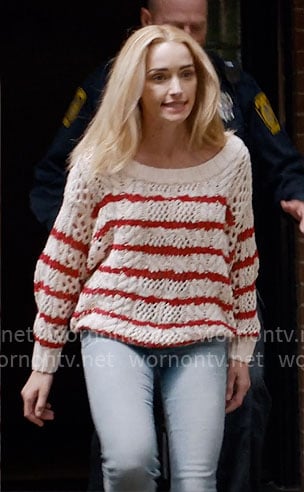 Georgia’s red striped sweater on Ginny & Georgia