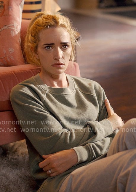 Georgia’s sage green sweatshirt on Ginny & Georgia