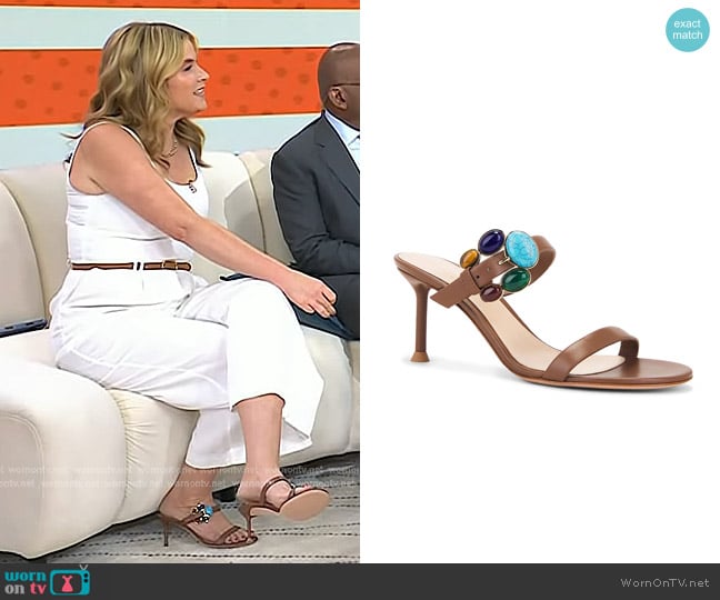 Gianvito Rossi Nappa Mule Sandal worn by Jenna Bush Hager on Today