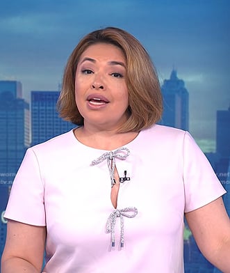 Gilma Avalos’s pink embellished bow dress on Today
