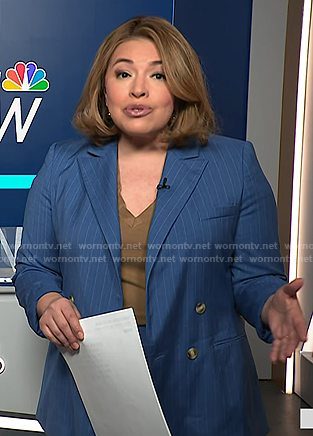 Gilma Avalos's blue pinstripe blazer on NBC News Daily