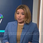 Gilma Avalos’s blue pinstripe blazer on NBC News Daily