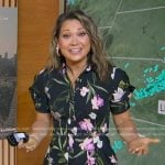 Ginger’s black floral puff sleeve shirtdress on Good Morning America