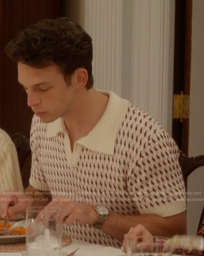 Giuseppe's patterned knit polo on And Just Like That