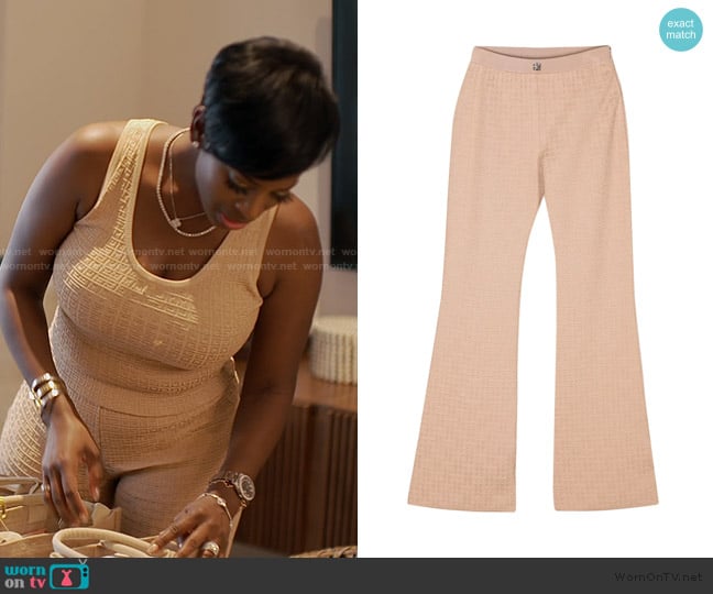 Givenchy 4G-jacquard flared trousers worn by Shamea Morton Mwangi on The Real Housewives of Atlanta