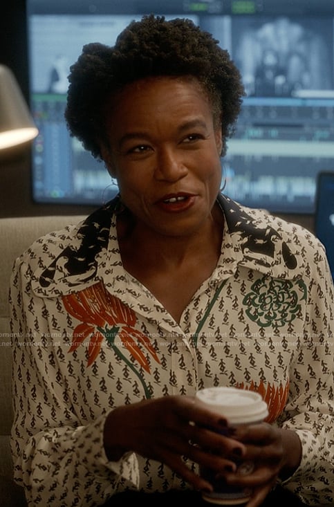 Grace's printed blouse on And Just Like That