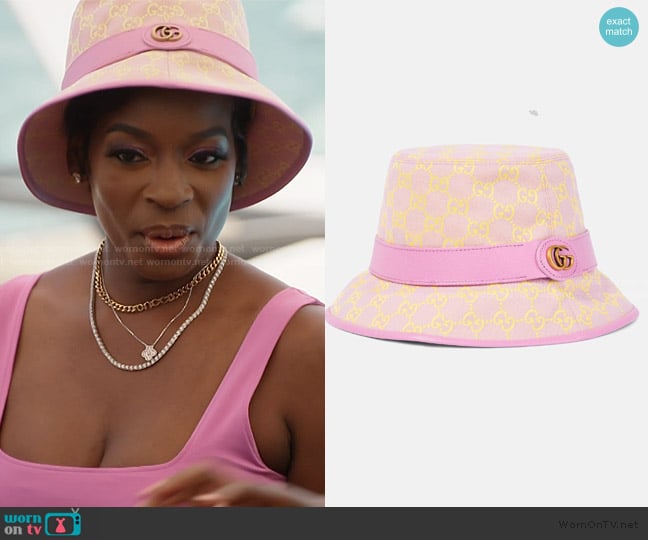 Gucci GG Canvas bucket hat worn by Shamea Morton Mwangi on The Real Housewives of Atlanta