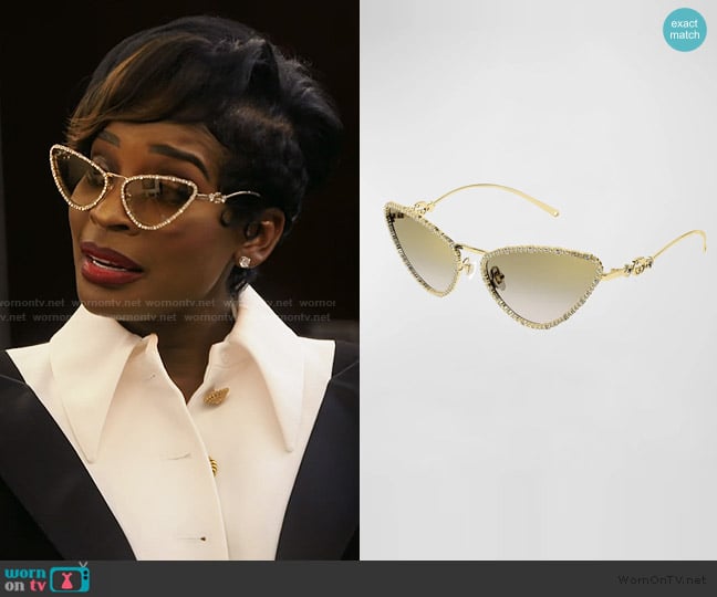 Gucci GG Star Embellished Metal Cat-Eye Sunglasses worn by Shamea Morton Mwangi on The Real Housewives of Atlanta