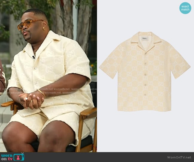 Gucci Gg Terrycloth Shirt in Ivory worn by Kameron Saunders on Today