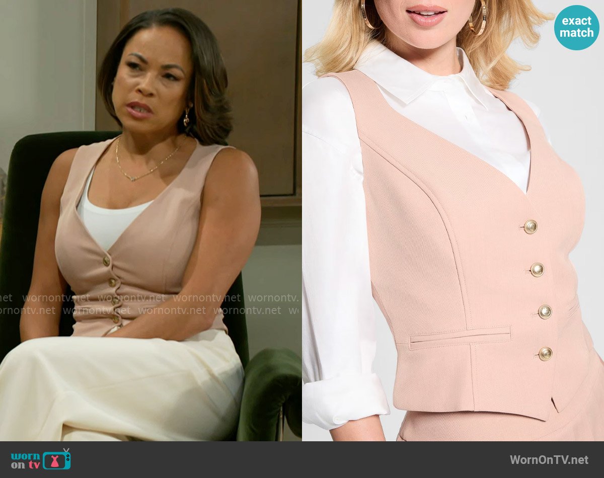 Guess Eco Matea Suit Vest worn by Nicole Dupree Richardson (Daphnee Duplaix) on Beyond the Gates
