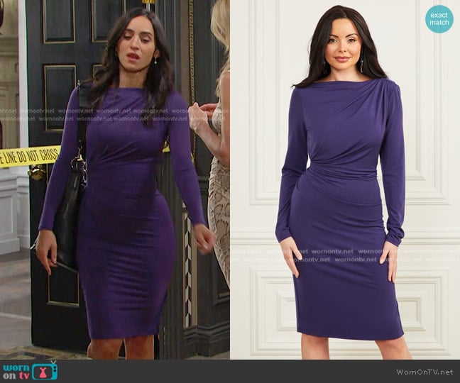 Guess Gathered Jersey Dress worn by Gabi Hernandez (Cherie Jimenez) on Days of our Lives
