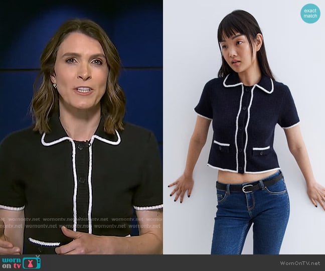 H&M Short-Sleeved Cardigan worn by Molly Hunter on Today