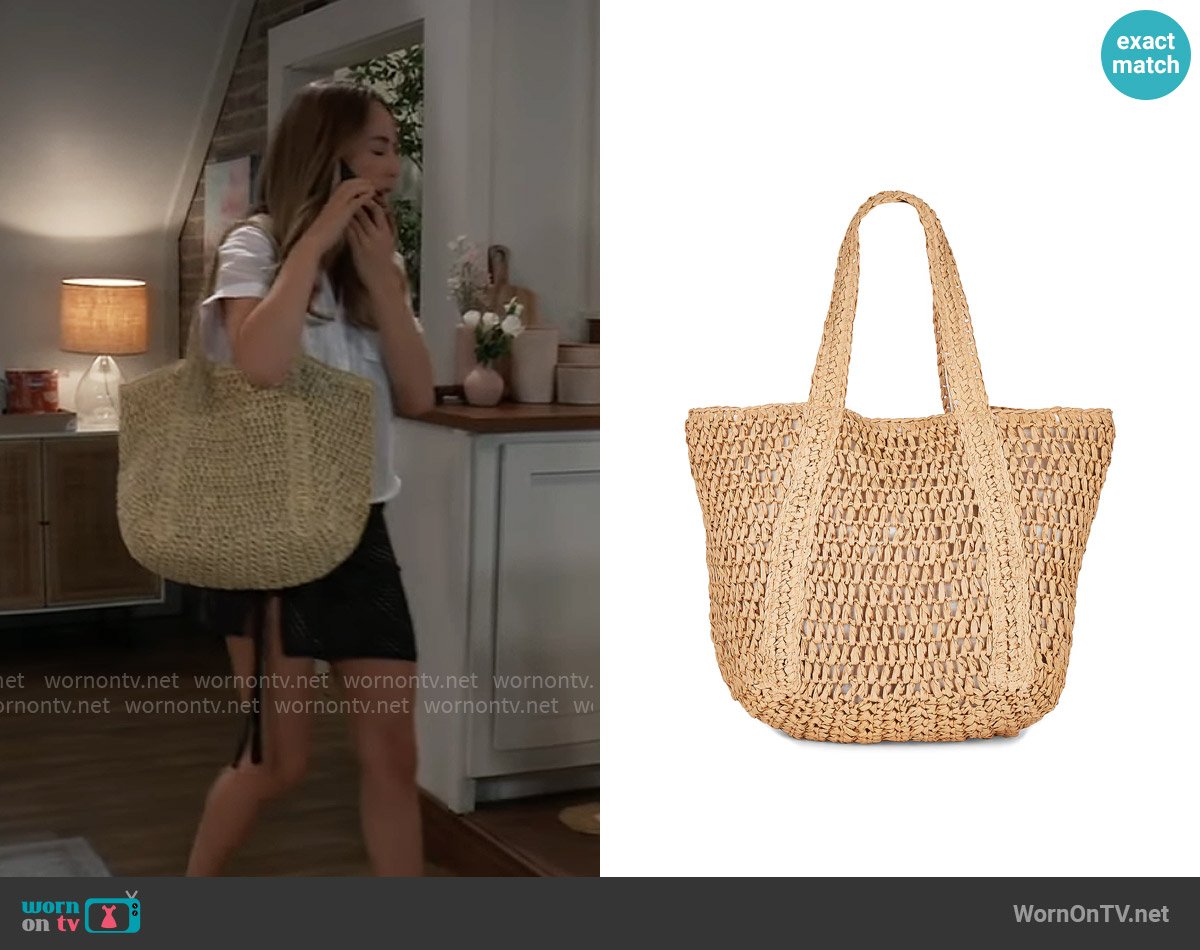 Hat Attack Bora Slouchy Tote worn by Josslyn Jacks (Eden McCoy) on General Hospital
