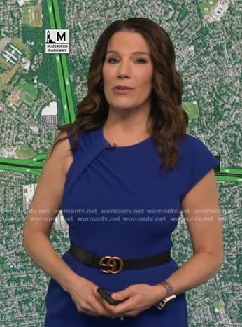 Heather's GG buckle belt on Good Morning America