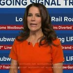 Heather’s red dress with gold zipper pocket on Good Morning America