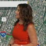 Heather O’Rourke’s red lace-up side dress on Good Morning America