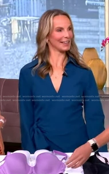 Heidi Zak’s blue wrap dress on The View