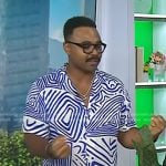 Hilton Carter’s blue abstract print shirt on Today