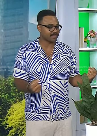 Hilton Carter’s blue abstract print shirt on Today