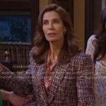 Hope’s pink chain print blouse and tweed blazer on Days of our Lives