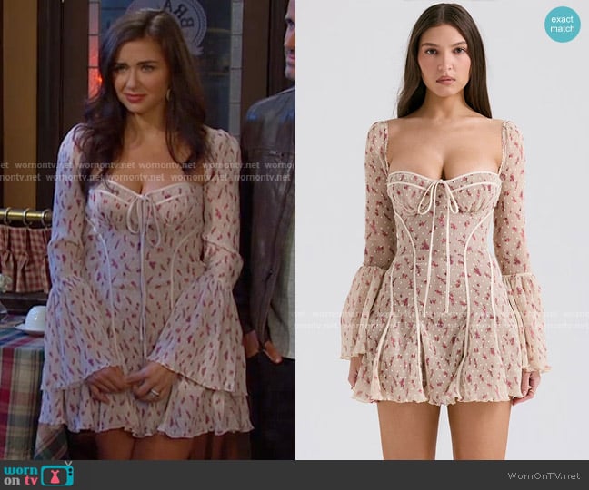 House of CB Analissa Long Sleeve Minidress worn by Ciara Brady (Victoria Konefal) on Days of our Lives