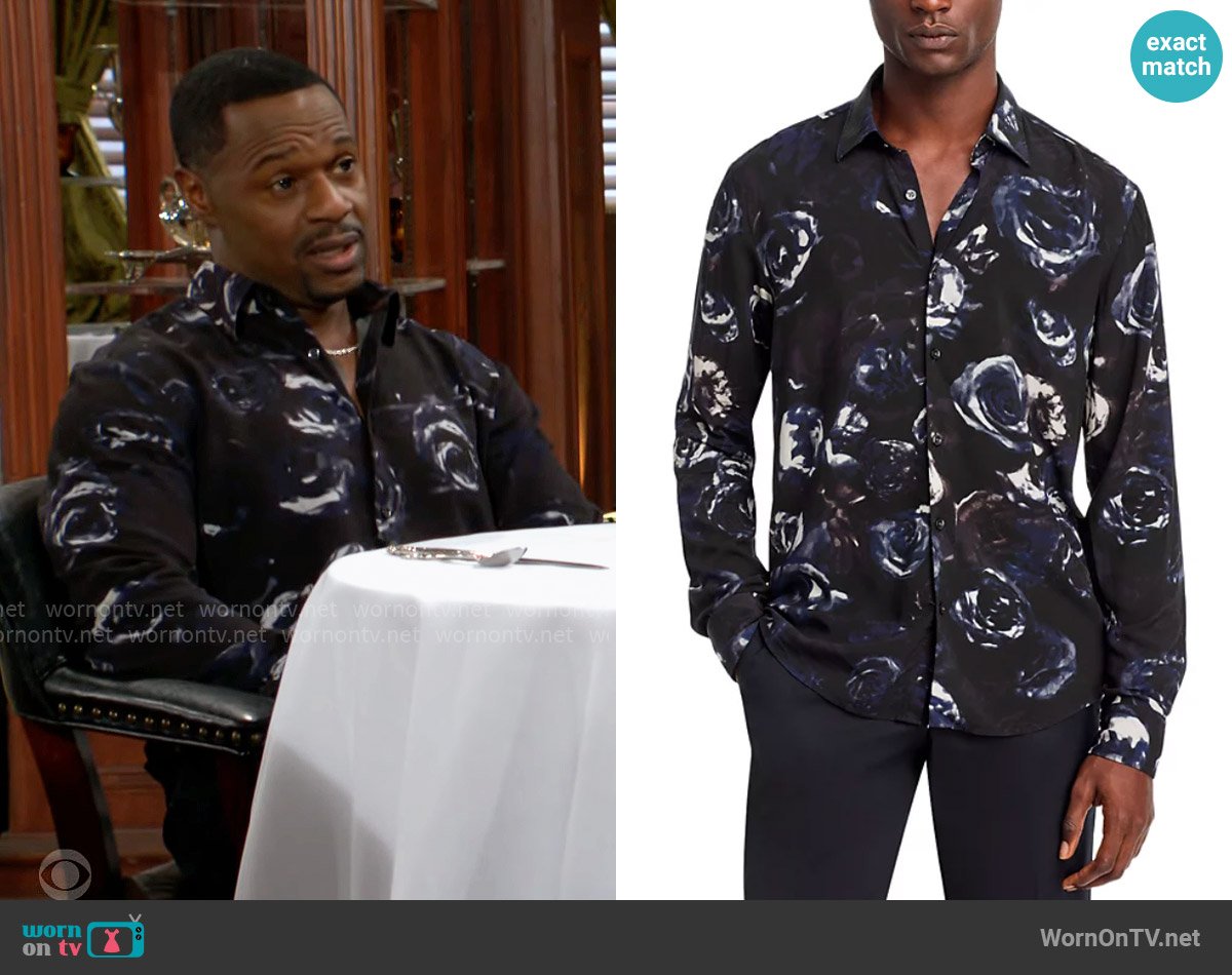 Hugo Boss Ermo Shirt worn by Damian Kane (Jermaine Rivers) on The Young and the Restless