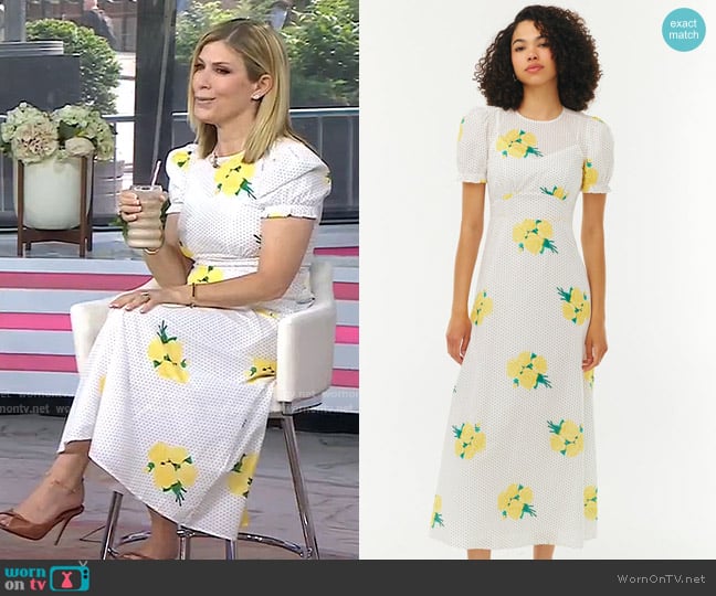 HVN Voile Elizabeth Dress in Polka Dot Rose print worn by Jill Martin on Today