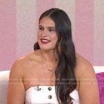 Ilona Maher’s white strapless top and pants on Today