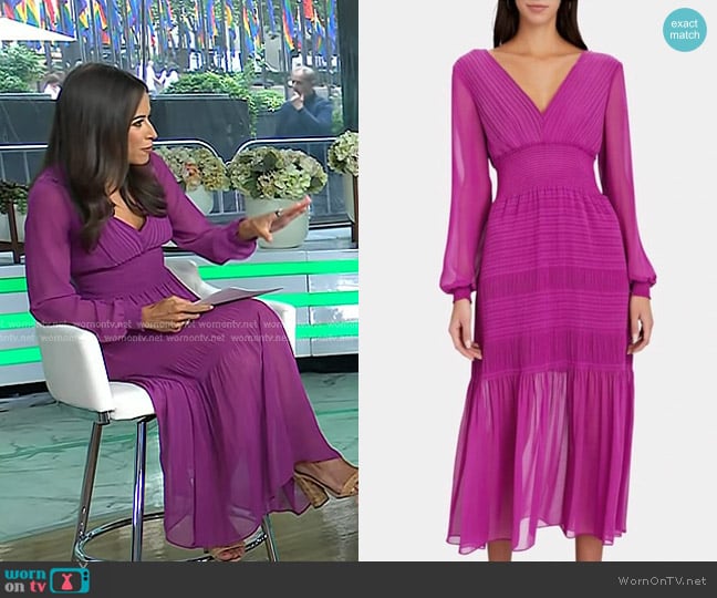 Intermix Smocked Midi Dress worn by Kaylee Hartung on Today
