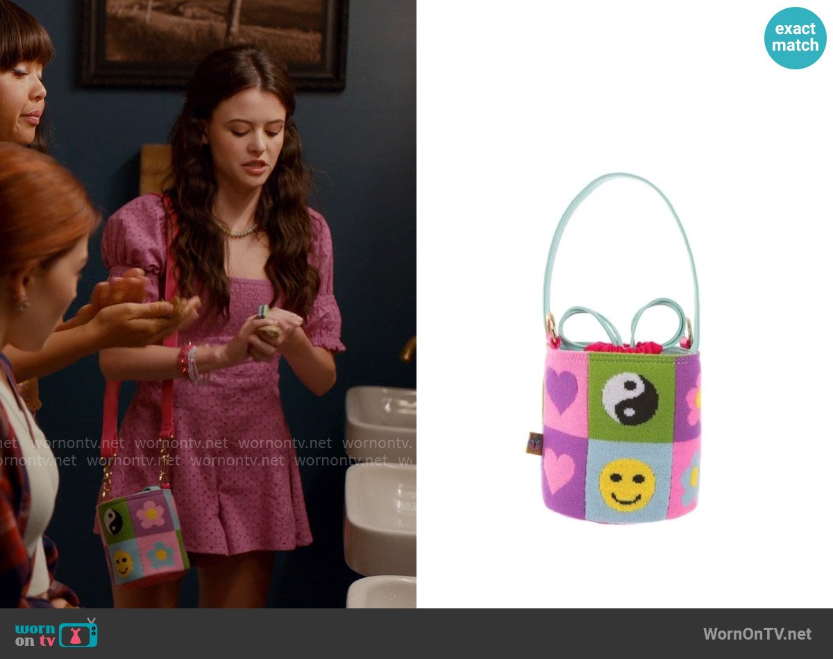 Irregular Choice Smiles Stickers Bag worn by Maxine Baker (Sara Waisglass) on Ginny & Georgia