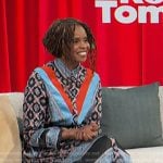 Jacqueline Coley’s mixed print shirtdress on Access Hollywood