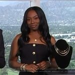 Jade Franks black button vest on E! News