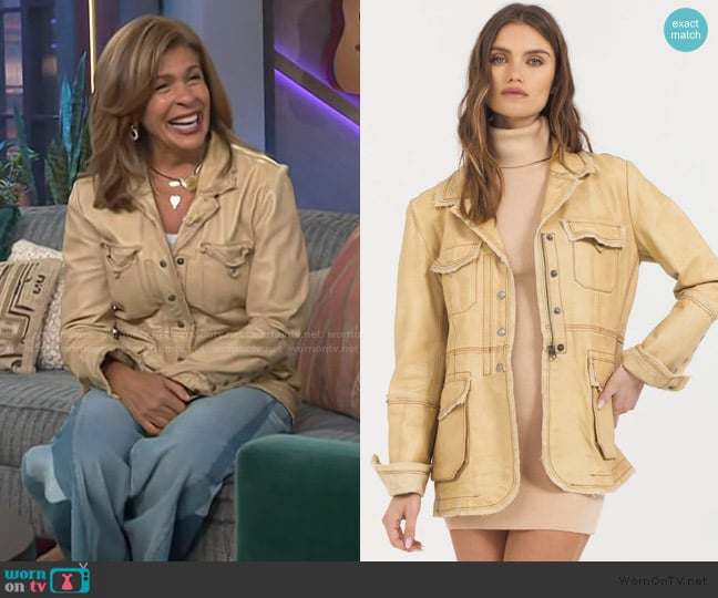 Jakett Meryl Vintage Leather Jacket worn by Hoda Kotb on The Kelly Clarkson Show