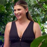 Janet’s black plunging dress on The Valley