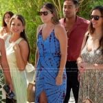 Janet’s blue tie dye print dress on The Valley