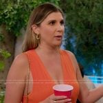 Janet’s orange button front dress on The Valley