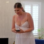 Janet’s white strappy dress on The Valley