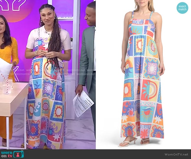 Japna Tile Print Maxi Dress worn by Ally Love on Today