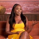 Jasmine’s yellow confessional dress on The Valley