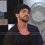 Javi’s black perforated short sleeve shirt on Days of our Lives