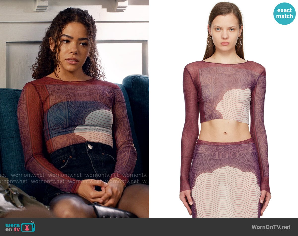 Jean Paul Gaultier The Cartouche Long Sleeve T-Shirt worn by Ginny Miller (Antonia Gentry) on Ginny & Georgia