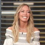 Jeanie Buss’s embroidered top on on Access Hollywood